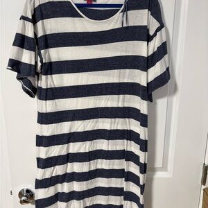 Vince Camuto Navy and White Striped Dress